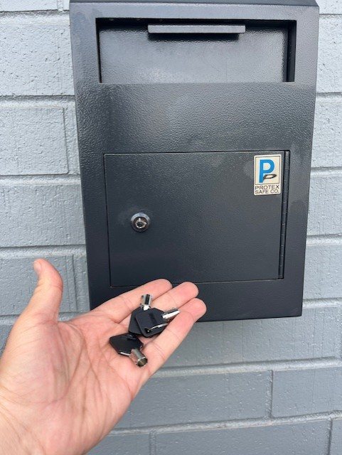 Drop safe with keys