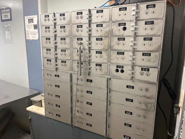 Safe deposit box wall