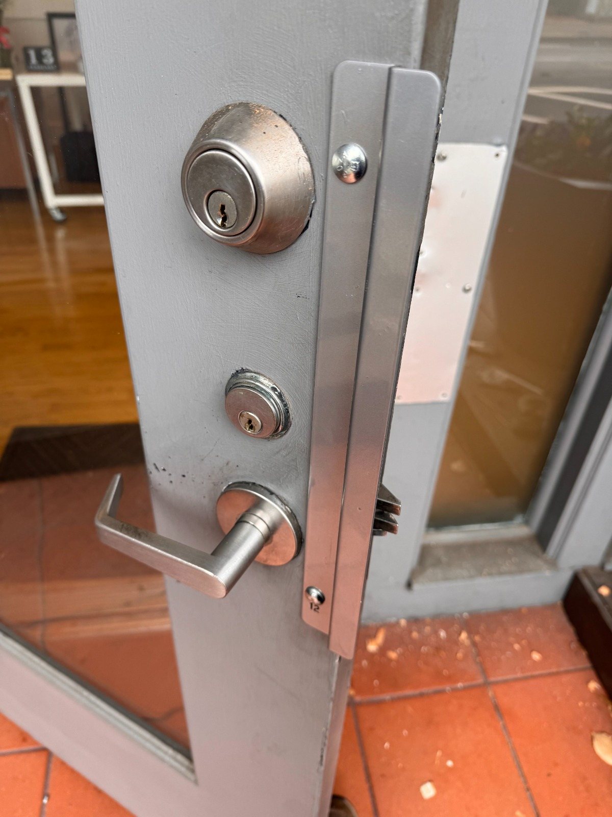 Storefront door deadbolt