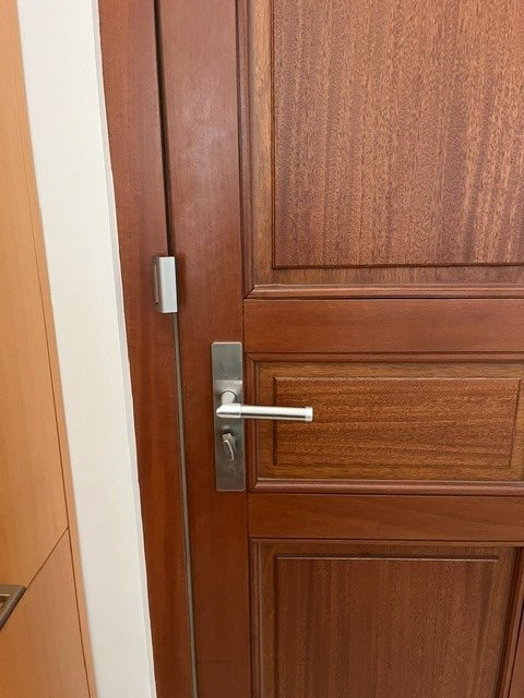 Wood door lever